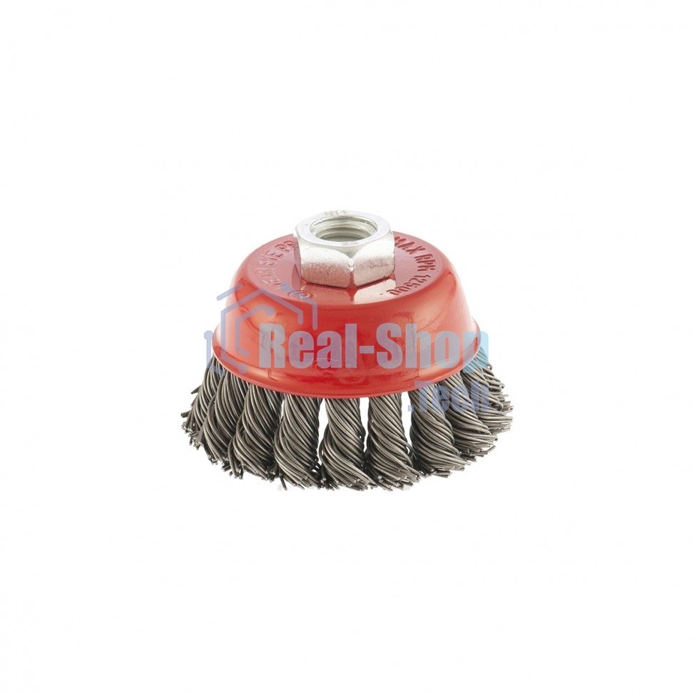 Щетка Matrix для УШМ, 75 мм, М14, Чашка, крученая проволока 0,8 мм