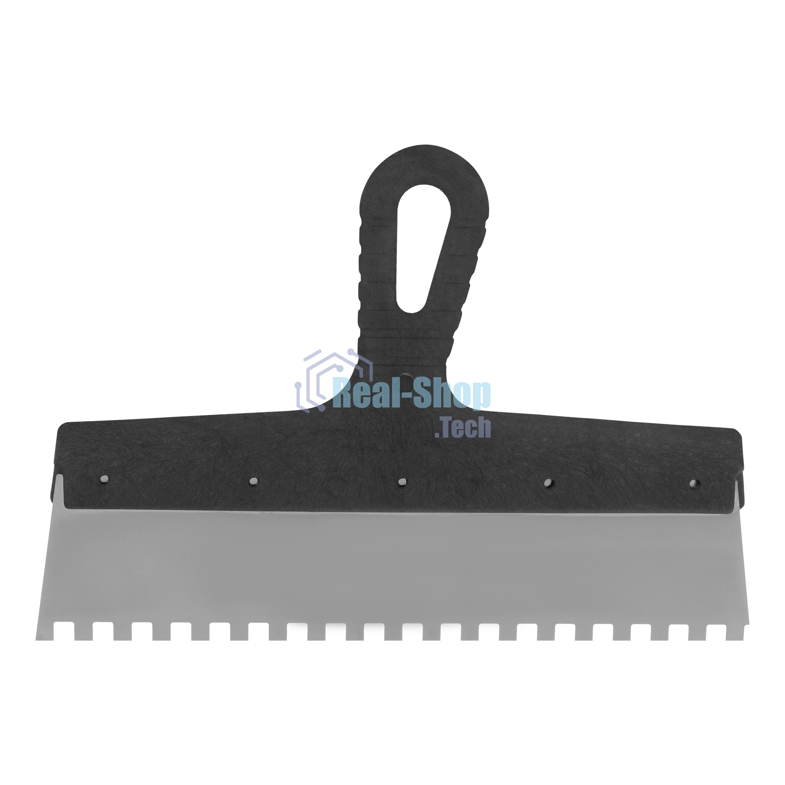 Шпатель Сибртех из нержавеющей стали,300 мм,зуб 8x8 мм,пластмассовая ручка