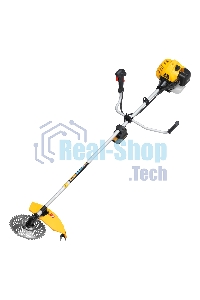 Триммер бензиновый Denzel DT-43E, 43 см3, неразъемная штанга, электростартер, состоит из 2 частей