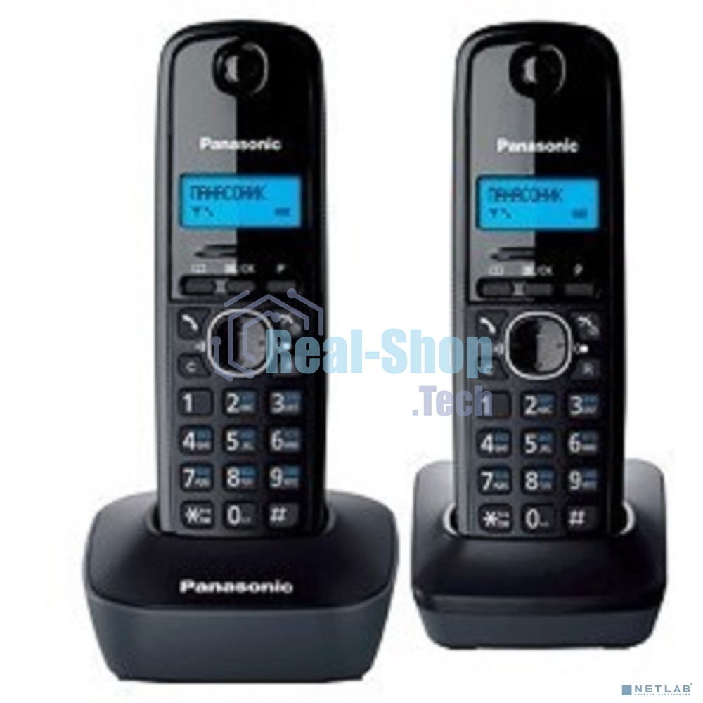 Телефон беспроводной (DECT) Panasonic KX-TG1612RUH (серый) Доп трубка в комплекте,АОН, Caller ID,12 мелодий звонка,поиск трубки