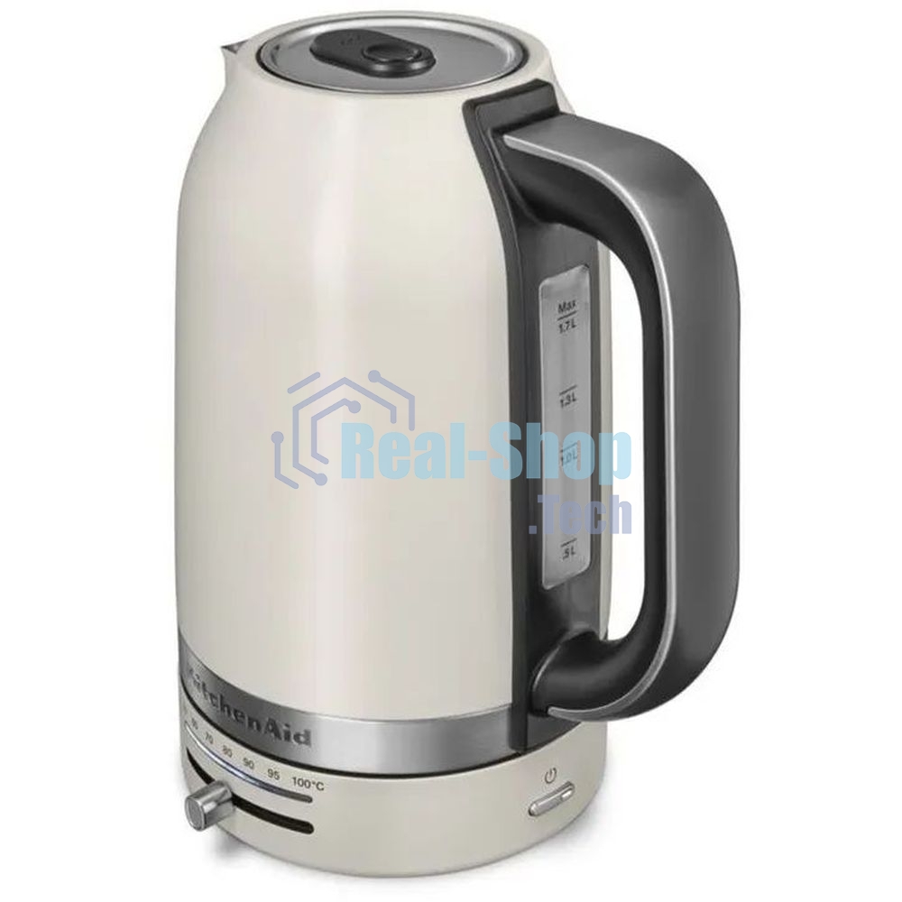 Чайник электрический KitchenAid, 1.7 л, регулировка температуры 50-100 градусов, съемный фильтр от накипи, индикация уровня воды, автоматическое отключение, белый