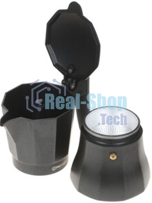 Кофеварка гейзерная Rondell Kafferro RDA-994, 0.45 л, алюминий, черный