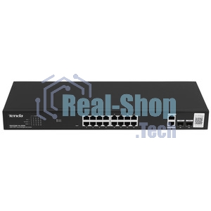 Коммутатор управляемый PoE Tenda TEG2220P-16-250W, 18 портов, 18x1 Гбит/с, SFP 2x1 Гбит/с, PoE 16x30Вт (до 230Вт)