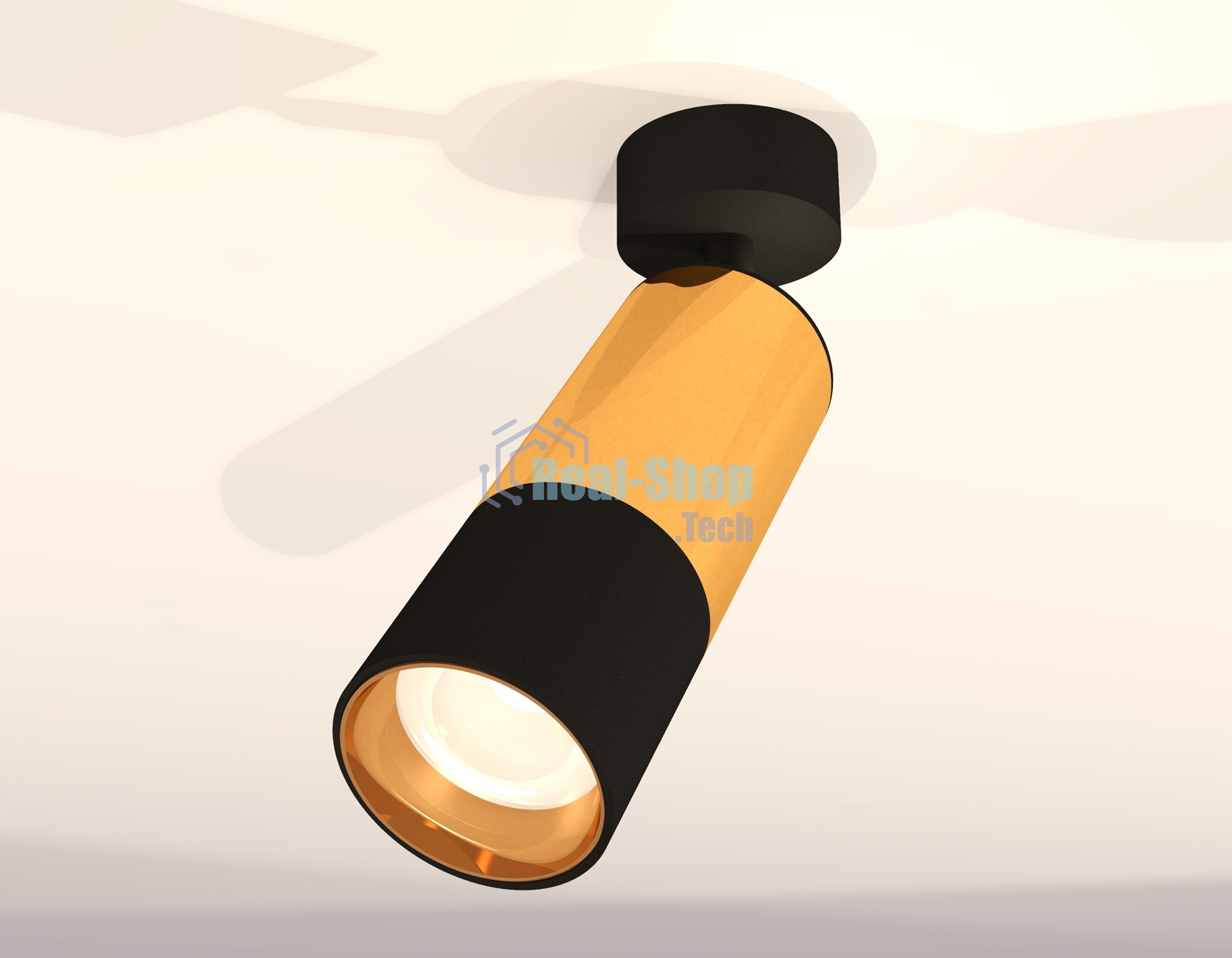 Комплект поворотного светильника Ambrella light XM6302010 SBK/PYG черный песок/золото желтое полированное MR16 GU5.3