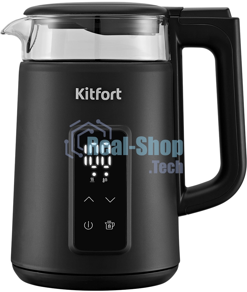 Чайник электрический Kitfort КТ-6714 1.7л. 2200Вт черный корпус: стекло/металл/пластик