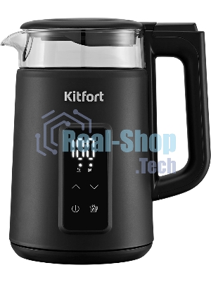 Чайник электрический Kitfort КТ-6714 1.7л. 2200Вт черный корпус: стекло/металл/пластик