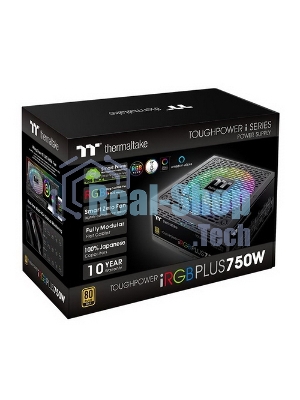 Блок питания Thermaltake Toughpower iRGb PLUS 750W RTL (PS-TPI-0750F3FDGE-1), 750Вт, 80 PLUS Gold, 140мм, модульный, черный
