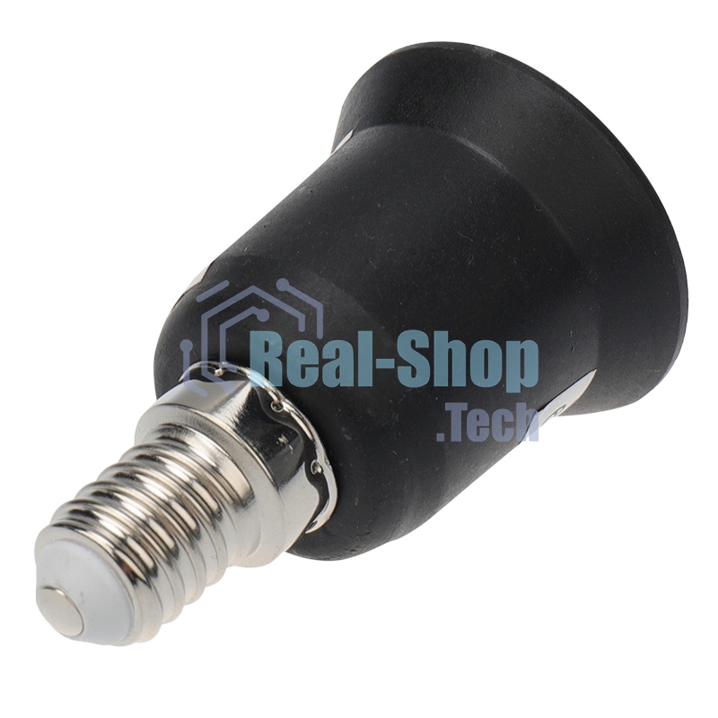 Переходник Rexant цокольный E14-E27 черный