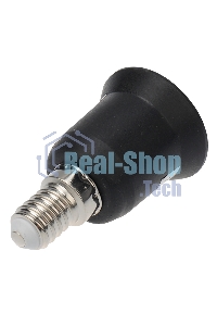 Переходник Rexant цокольный E14-E27 черный