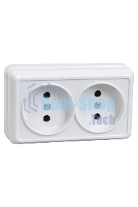 Розетка Iek ERO20-K01-10-DC РС22-2-ОБ 2местн. без з/к 10А откр.уст. ОКТАВА (белый)