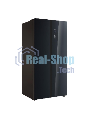 Холодильник Korting KNFS 91797 GN черное стекло 335л морозилка сбоку