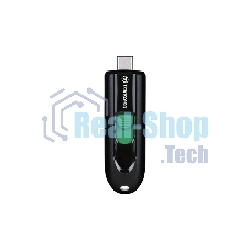 Флешка USB Transcend JetFlash 790С (TS64GJF790C), 64Gb, USB 3.0 Type-C, R/W 90/60, черный/зеленый