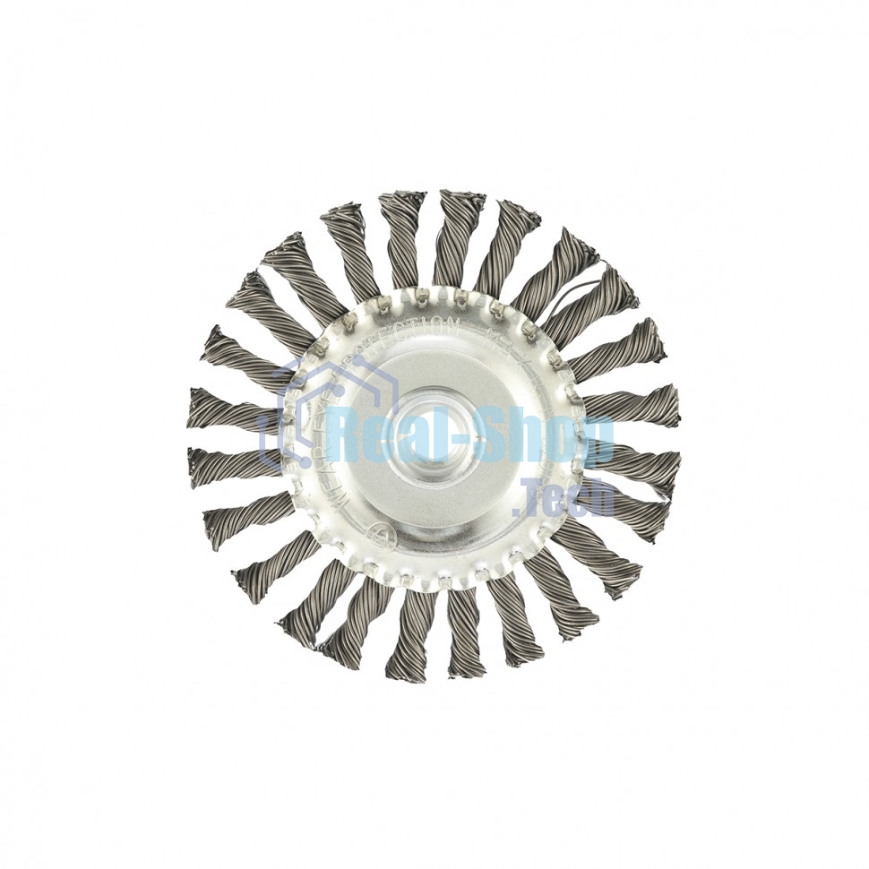 Щетка Matrix для УШМ, 125 мм, М14, Плоская, крученая проволока 0,8 мм