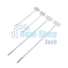 Стяжка пластиковая нейлоновая с площадкой для маркировки 3,6х205 мм, белая, 100 шт