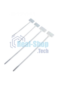 Стяжка пластиковая нейлоновая с площадкой для маркировки 3,6х205 мм, белая, 100 шт