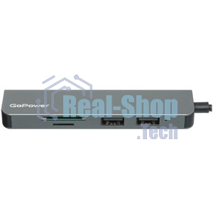 USB-концентратор GoPower GPH5-1, USB Type-C, USB/MicroSD/SD/USB Type-C, USB