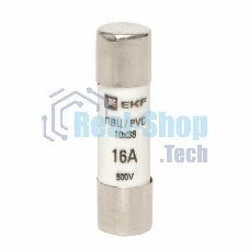 Вставка плавкая цилиндрическая ПВЦ 10х38 16А EKF pvc-10x38-16