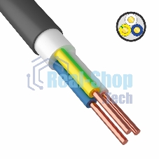 Кабель силовой медный ВВГ-Пнг(А)-LS 3x1,5 мм² 100 м, ГОСТ 31996-2012, ТУ 16.К71-310-2001