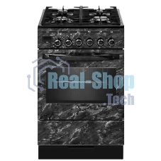 Плита комбинированная Gefest ПГЭ 5502-04 0053 черный, конфорок 4 шт, духовка 55 л, 50 см x 85 см x 58.5 см
