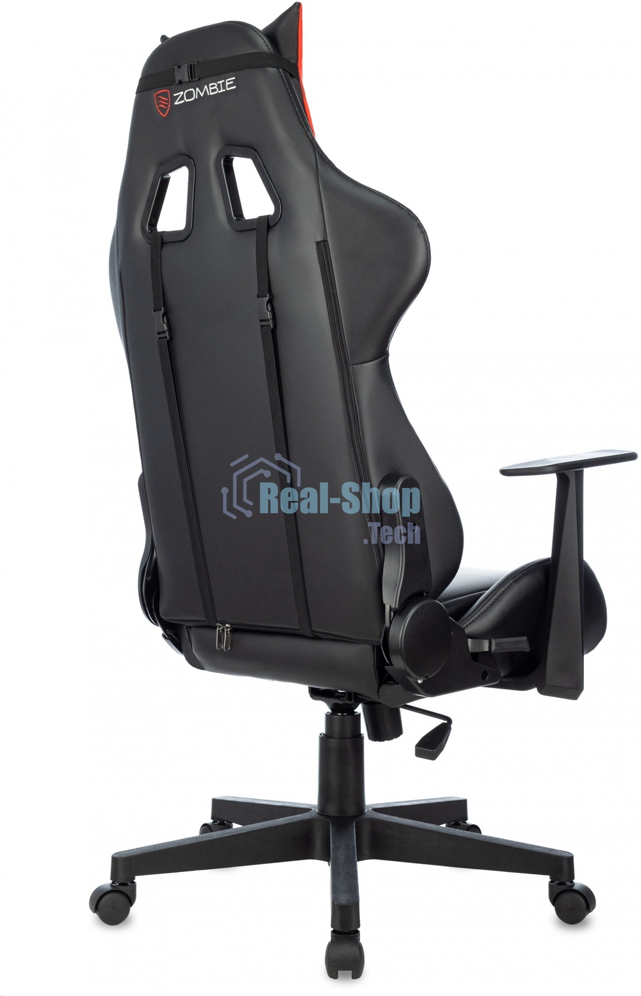 Кресло игровое Zombie Game Penta черный/красный эко.кожа с подголов. крестов. пластик