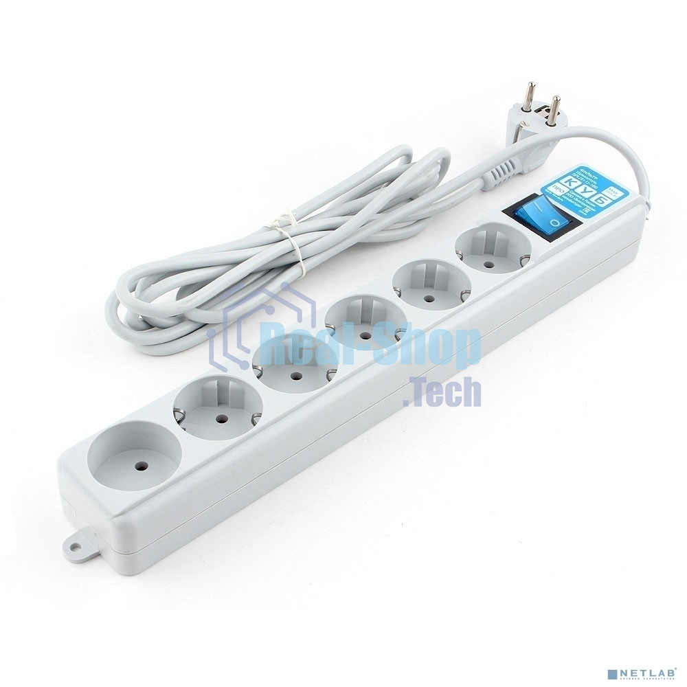 Фильтр-удлинитель PowerCube PRO (SPL(5+1)-16B-P-5М) 5.0 м, LC контур - подавление В/Ч помех, 16А/3,5 кВт