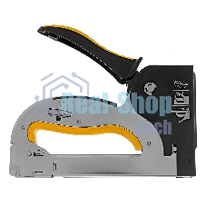 Степлер Denzel металл., скобы в комплекте, плавная регулировка удара, 2К рукоятка, тип 53, 4-14 мм