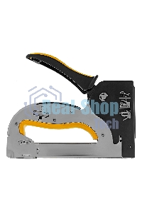 Степлер Denzel металл., скобы в комплекте, плавная регулировка удара, 2К рукоятка, тип 53, 4-14 мм