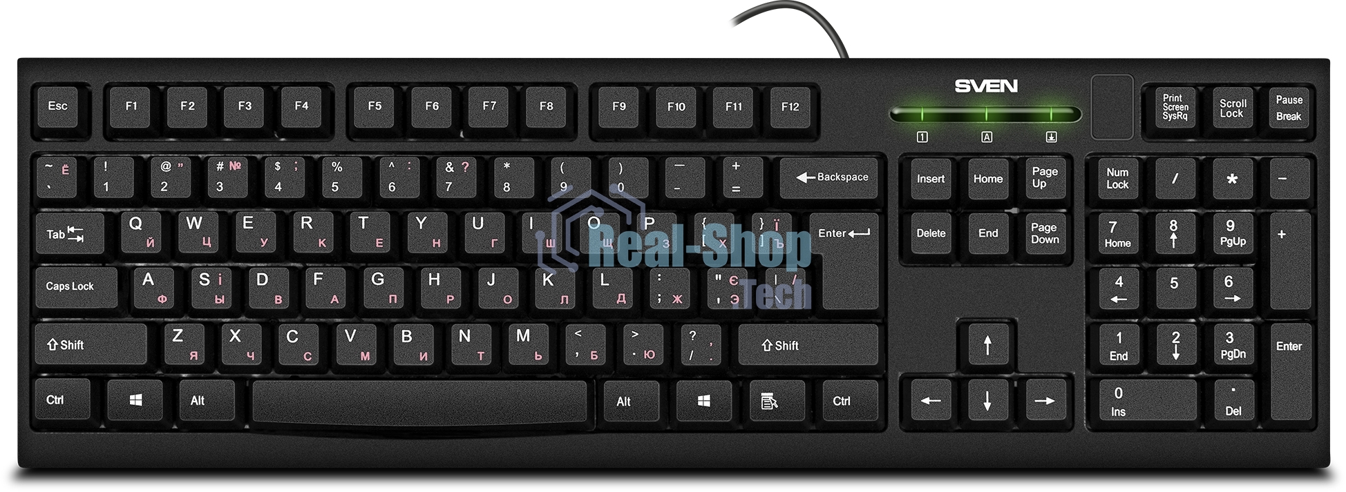 Клавиатура проводная SVEN KB-S300/USB/WIRED/Black