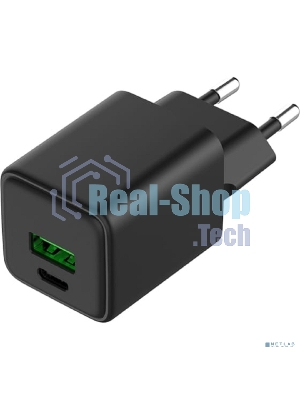 Сетевое зарядное устройство Rexant с двумя портами USB-A и Type-C, 30Вт GaN