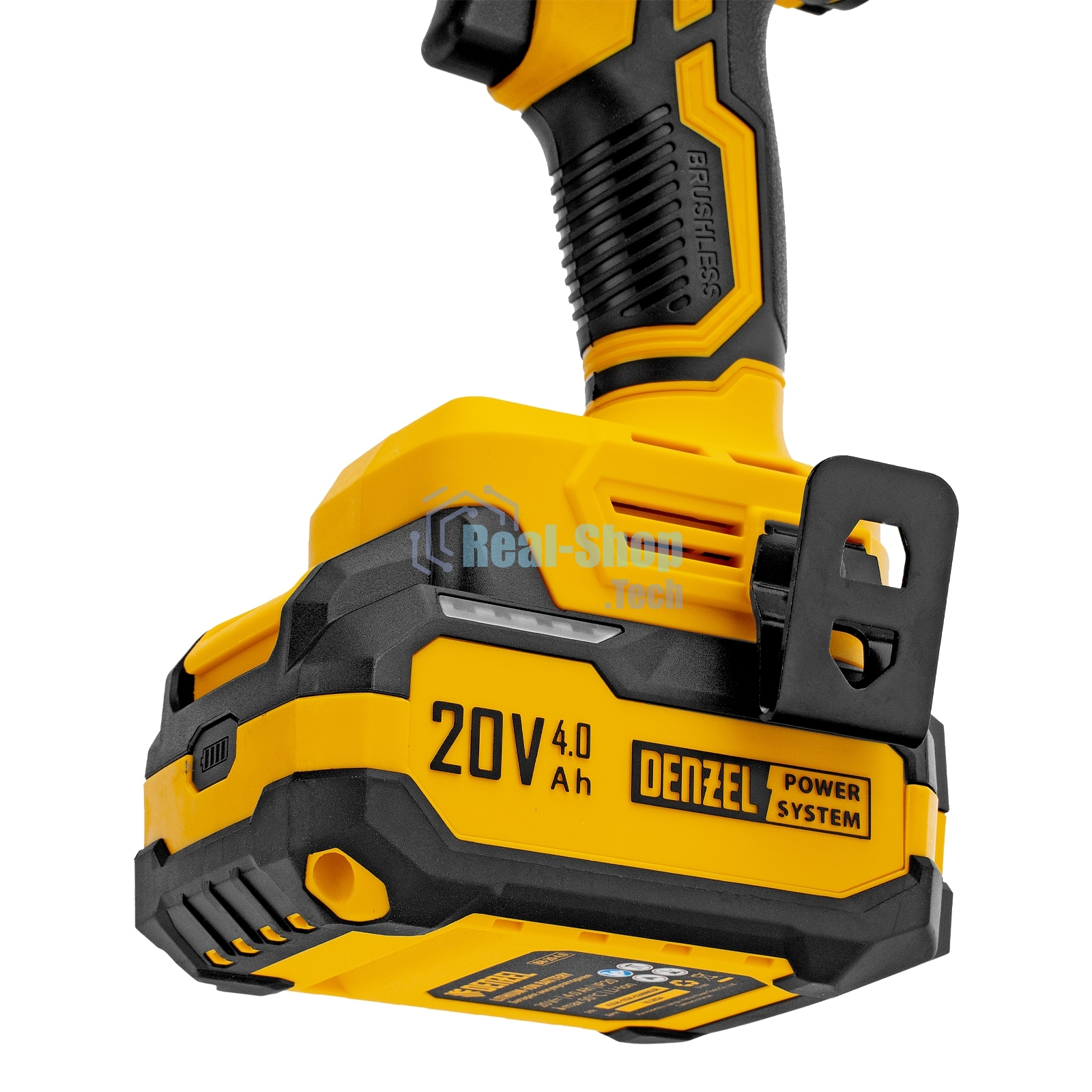 Гайковерт ударный аккумуляторный бесщет. Denzel CIWH-BL-20-500, Li-Ion, 20 В