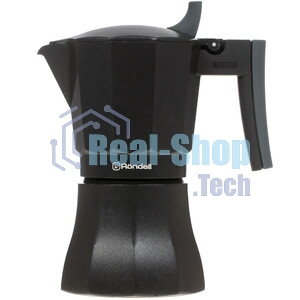 Кофеварка гейзерная Rondell Kafferro RDA-994, 0.45 л, алюминий, черный