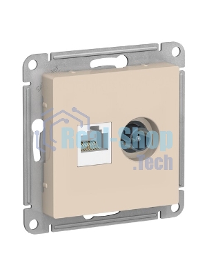 Механизм розетки 2-м AtlasDesign комп. RJ45 кат.5E+TV беж. SchE ATN000289