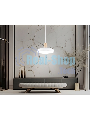 Светильник Ambrella light FL4838 WH/WD белый/дерево 24W 3000-6000K D200*800 (без ПДУ)
