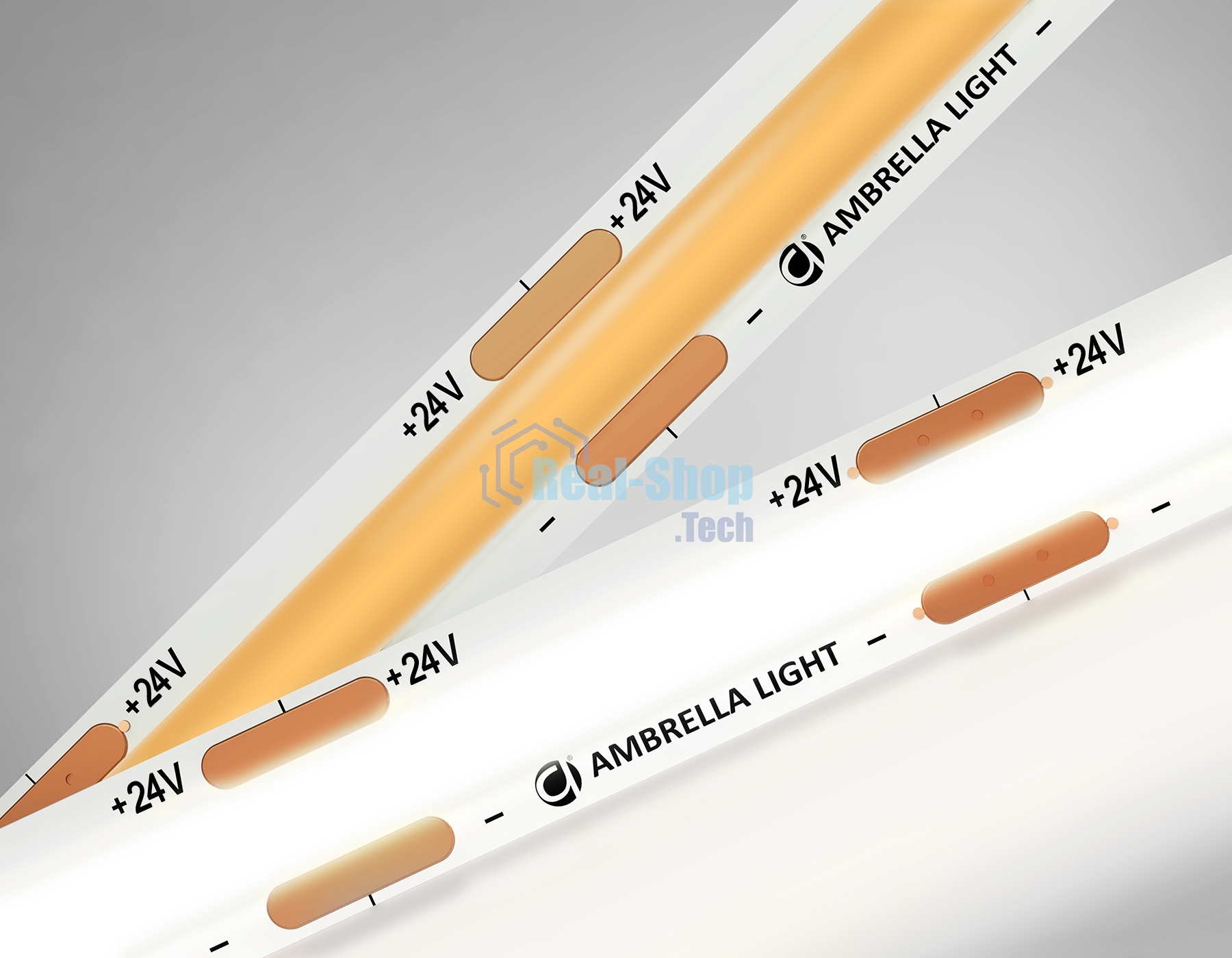 Светодиодная лента Ambrella light GS4652 COB 320Led/ 10W m/ 24V IP20 4500K/ 5000*8*1.54mm (2 конт.)