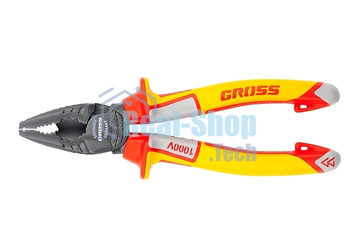 Плоскогубцы Gross 16989 комбинированные диэлектрические трехкомпонентные рукоятки до 1000в 180 мм