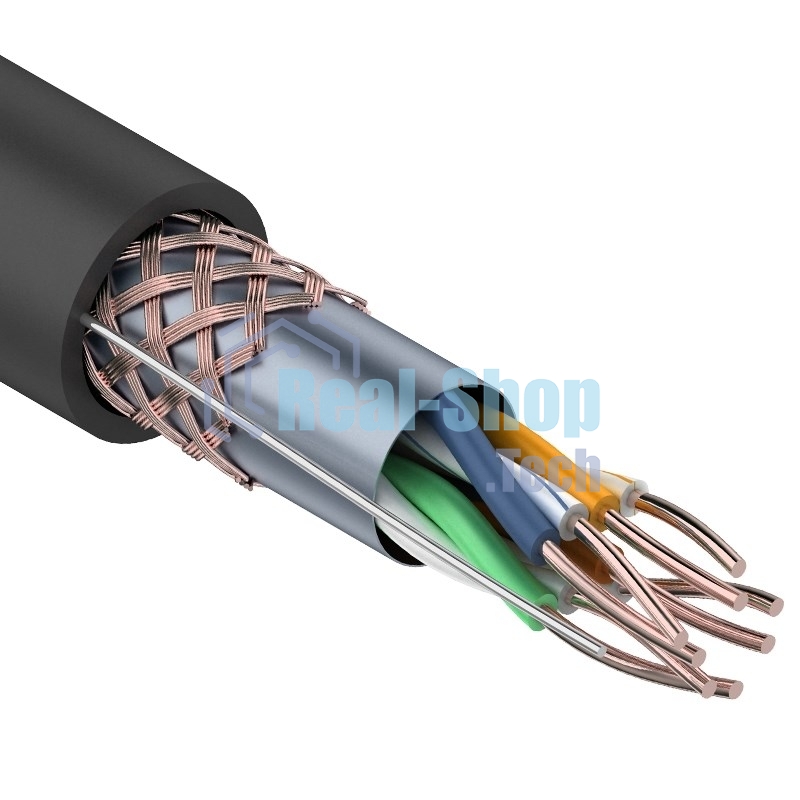 Кабель витая пара Rexant SFTP 4PR 24AWG, cat.5e, наружный (OUTDOOR), бухта 305 м