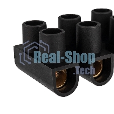 Клеммная колодка винтовая Rexant KВ-14 (6-14 мм²), ток 20 A, полипропилен черный, индивидуальная упаковка, 1 шт.