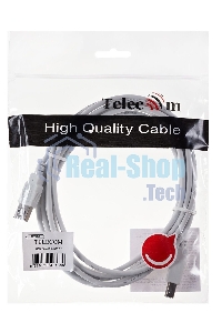 Кабель AM/BM USB2.0 3м Telecom USB 2.0 A-->B 3.0m, белый/серый, TC6900-3.0M