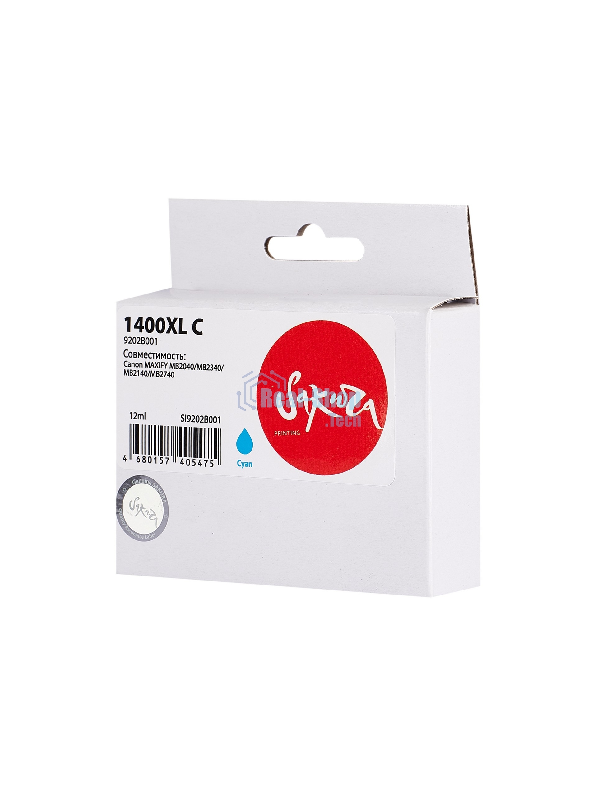Картридж струйный Sakura 9202B001 (1400XL C) для Canon, голубой, 12 мл., 1200 к.