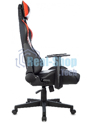 Кресло Zombie Game Penta черный/красный, экокожа, 120 кг, механизм качания