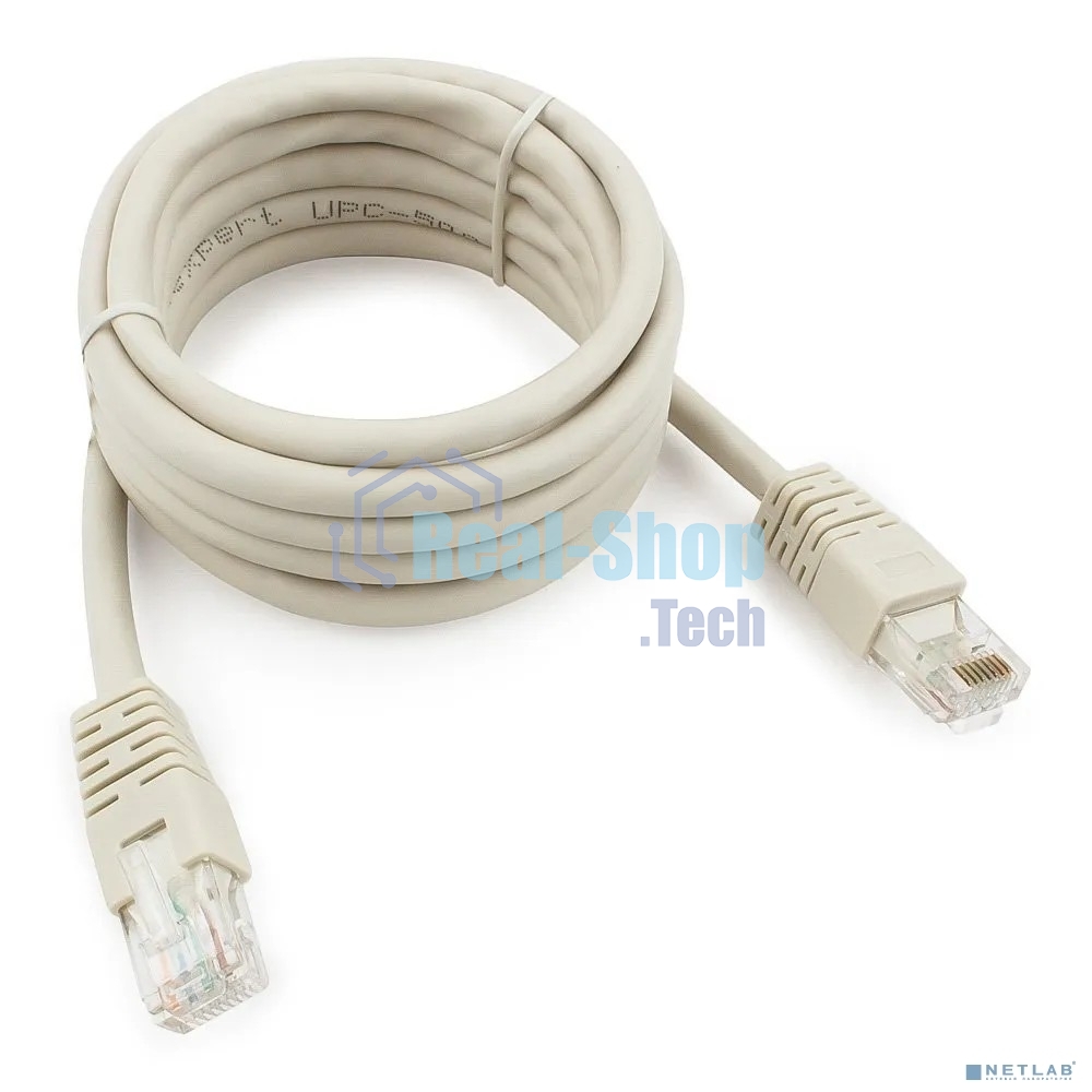 Патч-корд UTP Cablexpert PP6U-2M cat.6, 2м, литой, многожильный, серый
