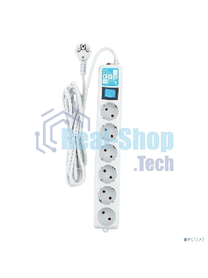Фильтр-удлинитель PowerCube PRO (SPL(5+1)-16B-P-5М) 5.0 м, LC контур - подавление В/Ч помех, 16А/3,5 кВт