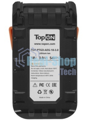 Батарея аккумуляторная TopON TOP-PTGD-AEG-18-3.0 18В 3Ач Li-Ion (103240)