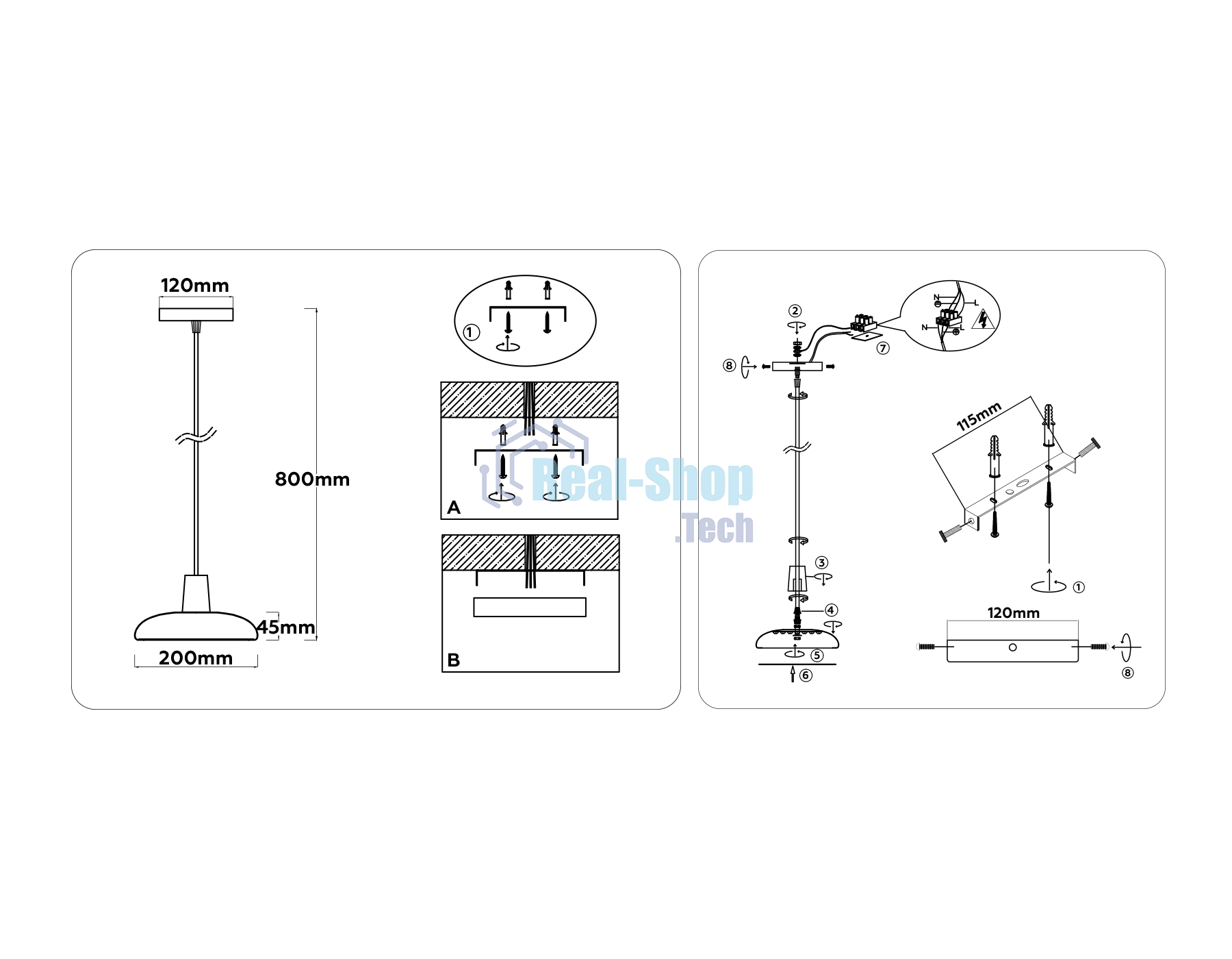 Светильник Ambrella light FL4838 WH/WD белый/дерево 24W 3000-6000K D200*800 (без ПДУ)