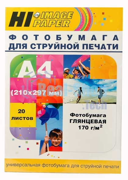 Бумага Hi-Black A2106 Фотобумага глянцевая односторонняя (Hi-image paper) A4, 170 г/м, 20 л. (H170-A4-20)