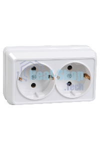Розетка Iek ERO21-K01-16-DC РС22-3-ОБ 2местн. с з/к 16А откр.уст. ОКТАВА (белый)