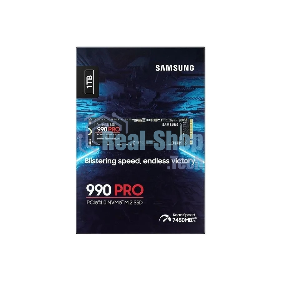 Накопитель SSD Samsung 990 PRO, 1000Gb, PCIe 4.0 x4, M.2 2280, NVMe, R/W 7450/6900, с радиатором