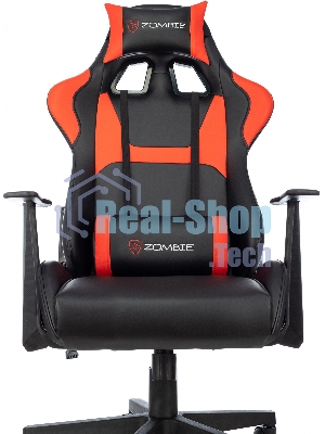 Кресло Zombie Game Penta черный/красный, экокожа, 120 кг, механизм качания