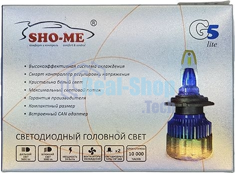 Лампа автомобильная светодиодная Sho-Me G5 Lite LH-H3 H3 9-27В 24Вт (упак.:2шт) 5000K