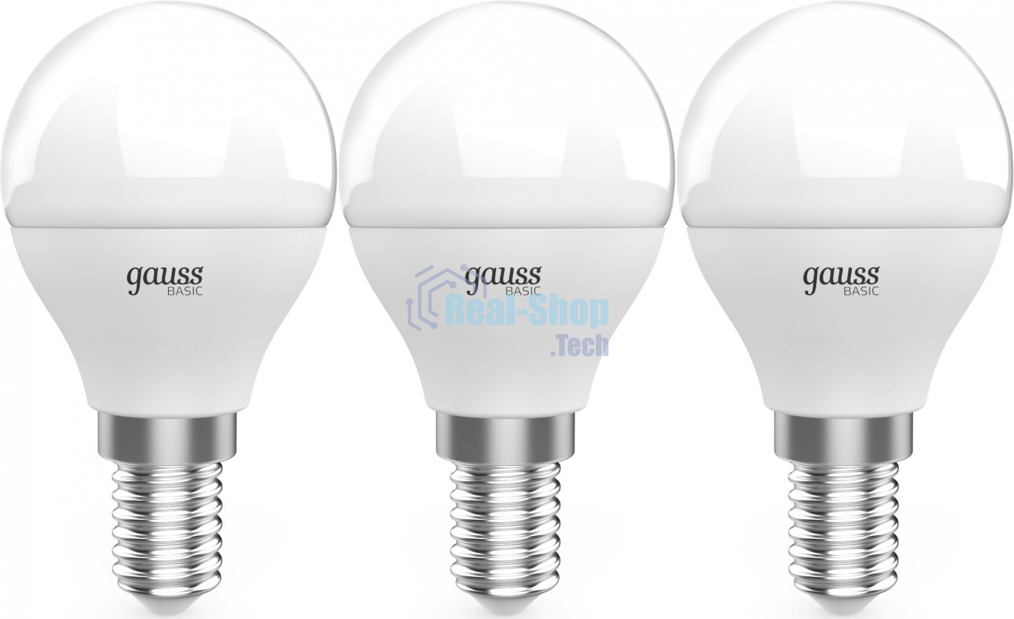 Лампа светодиодная Gauss Basic 10531152T 5.5Вт цок.:E14 шар 220B 3000K св.свеч.бел.теп. (упак.:3шт)
